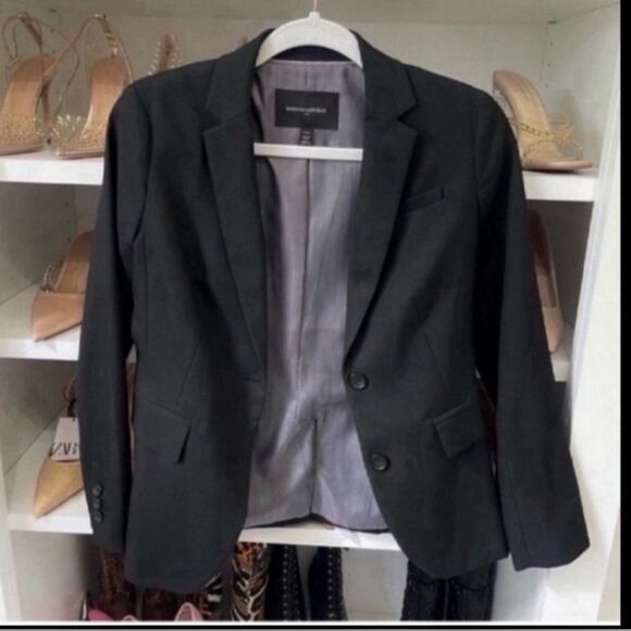 BANANA REPUBLIC classic blazer Size 00P Black Pockets Lined Business - Picture 5 of 13